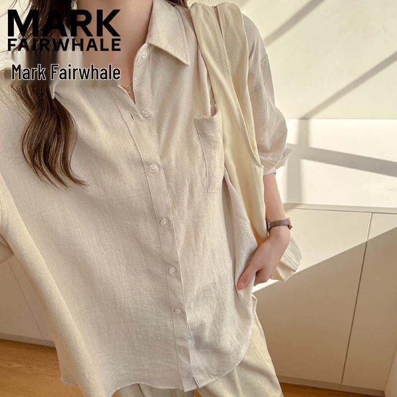 MARK FAIRWHALE Women's Linen Blend Long Sleeve Shirt