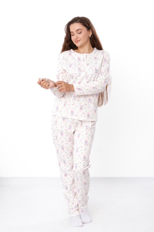 Pajama Set (женщины) – Мягкий хлопковый флис, Длинный рукав и Штаны, Демисезон 8240-024-1 HC