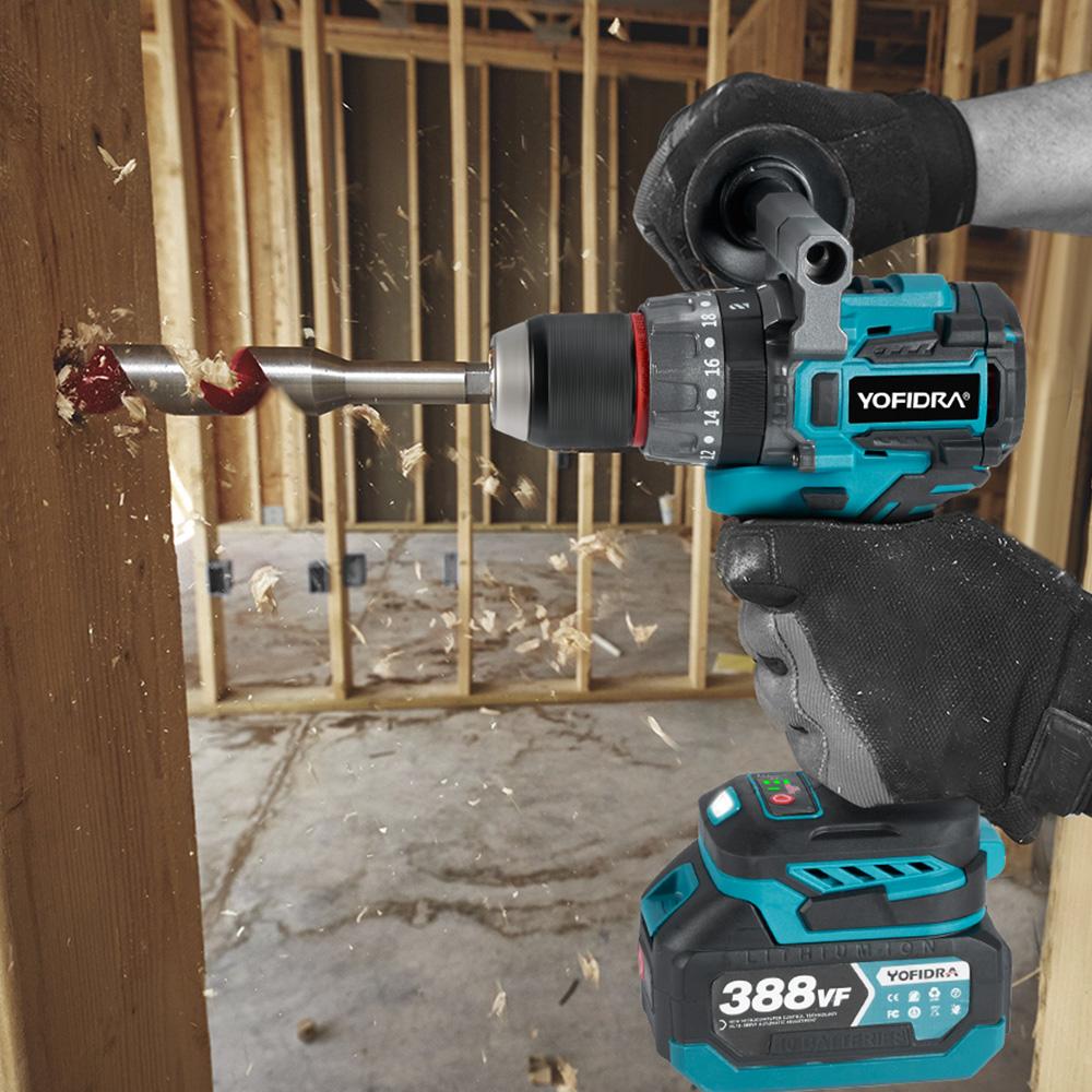 Yofidra 700 Н.м 13 мм бесщеточная электрическая ударная дрель аккумуляторная отвертка DIY ледокольные электроинструменты для Makita 18 В 21 В аккумулятор