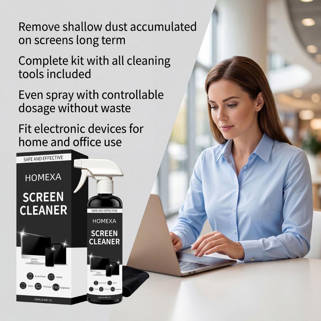 HOMEXA Screen Cleaning Spray – Daily Cleaner for Computer, TV Electronic Devices – Convenient Spray