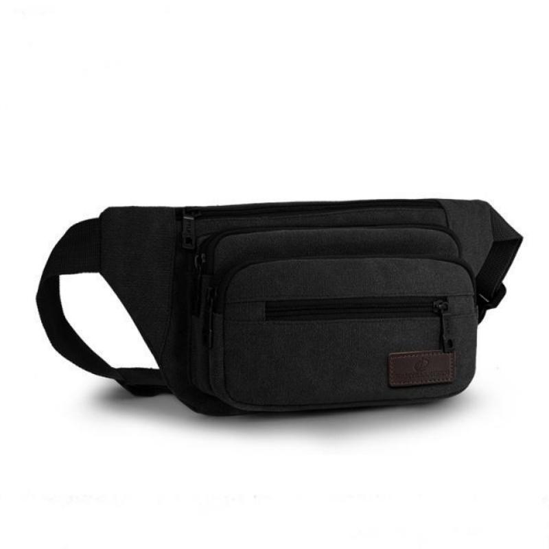 Outdoor Leisure Waist Bag Men Multi-functional Large Capacity Practical Thickened Canvas Wear-resistant Waterproof Business Cash Register