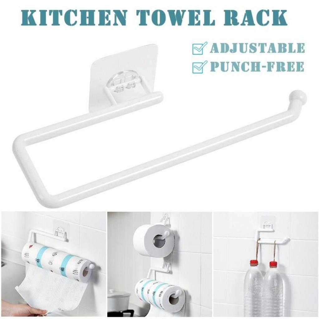 Kitchen Paper Roll Holder Towel Hanger Rack Bar Cabinet Rag Hanging Holder Bathroom Organizer Shelf Toilet Paper Holders