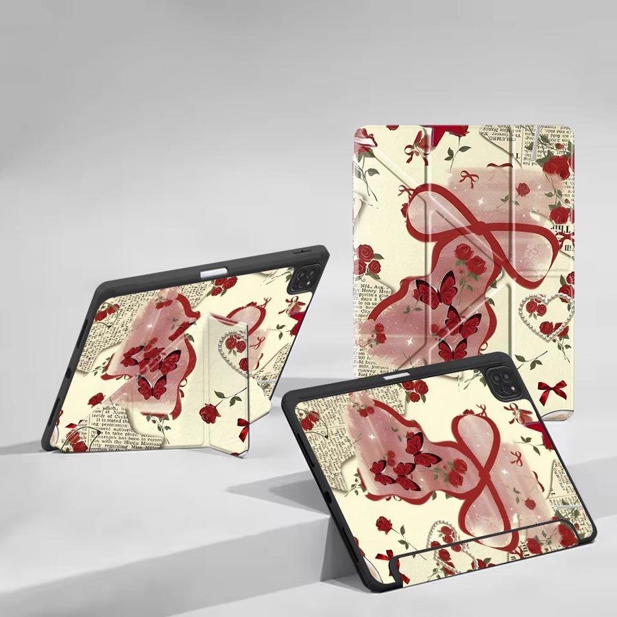 Чехол-планшет с розовым бантом для iPad Air 4 5 M3 M2 1 2 M4 11 дюймов Pro 2025 Mini 6 7 Pro 11-го 10-го 9-го 8-го 7-го 12,9 дюйма Держатель Чехол