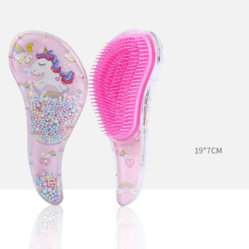 Новая милая парикмахерская расческа для детей, массажная расческа с струящимися бусинами для детей, одежда для девочек, макияж, игрушки, подарки