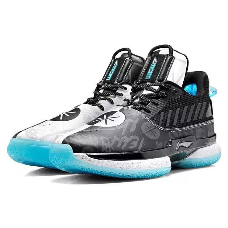 Li Ning WOW 7 Текстиль, Кожа Амортизация Скользкая Устойчивость к истиранию Низкие Баскетбольные кроссовки Мужские Черный Белый ABAN079-5
