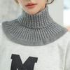 Ribbed Knitted Bib Warm Scarf Wool Scarf Detachable Turtleneck Fake Collar  Women