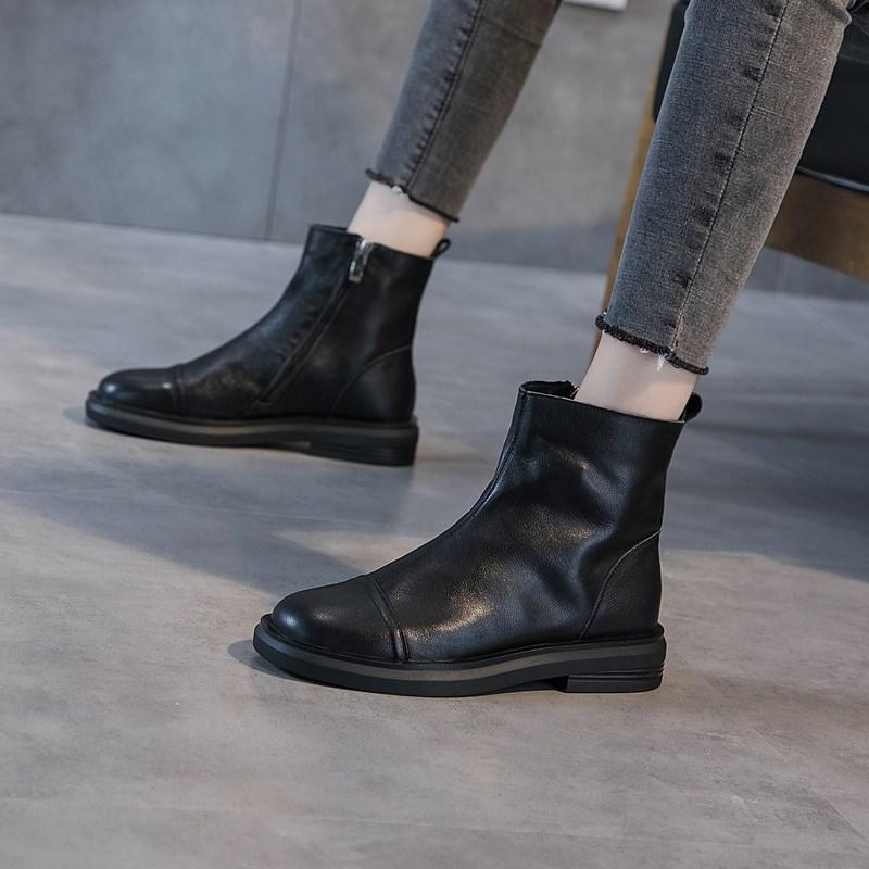 Челси короткие ботинки женские осень и зима новые ботинки Мартин повседневные на плоской подошве из мягкой кожи универсальные модные ботинки