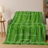 Green Black Football Field Stadium Art Flannel Blanket,Cozy Soft Throw Blanket for Home Bedroom Bed Sofa Picnic Cover Kids Gift