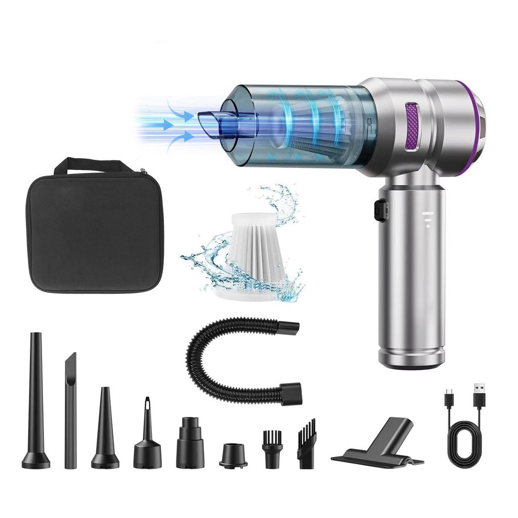 Мини-пылесос портативный Air Duster 16000PA мощный бесщеточный двигатель 9 шт универсальные насадки