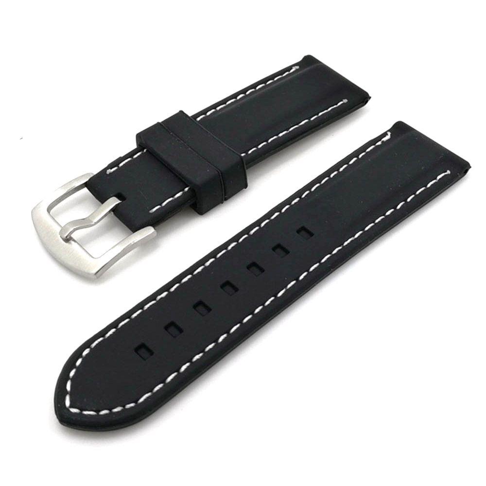 Мужской черный силиконовый 20мм 22мм 24мм водонепроницаемый резиновый ремешок аксессуары для часов ремешок для часов ремешки для часов