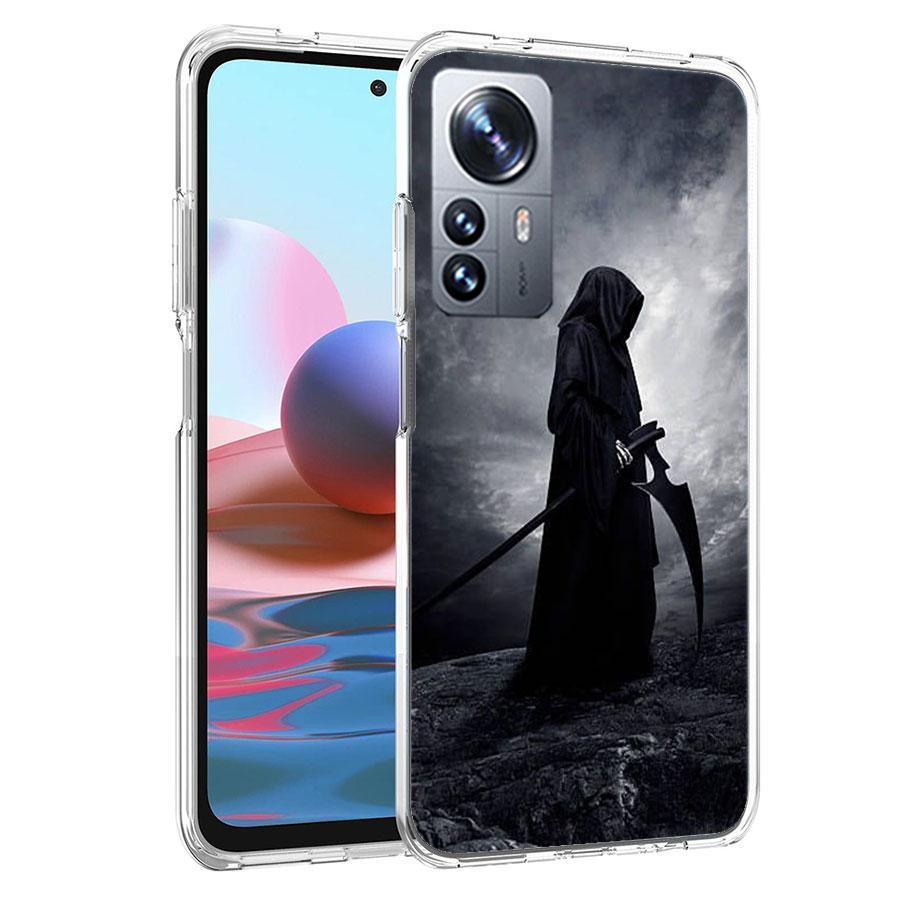 Чехол для телефона Смерть Жнец Череп для Redmi Note 15 Pro 5G 14 13 12 Pro Plus 11 11T 11E 11S 10 Pro 10S 9 9S Чехол Сотовый Прозрачный wi