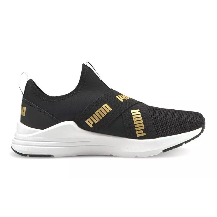 Puma Кроссовки для бега на шнурках Slip-On для детей старшего возраста 'Black Team Gold' 381993-02