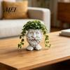 Unique Statue Planter Face Flower Pot, Head Funny Shape Personalized Plant Holder Statue, Cute Resin for Indoor Outdoor Plants Garden Decorations