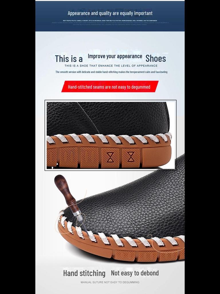 Мужские повседневные туфли-лодочки из искусственной кожи большого размера с круглым носком