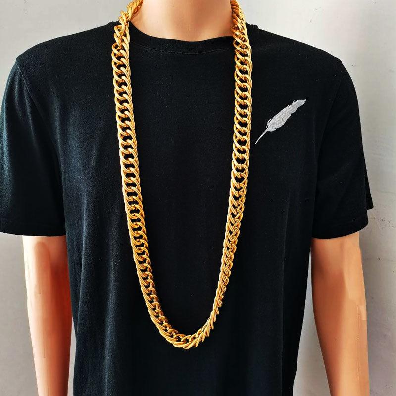 Exaggerated necklace stage props acrylic plastic necklace masquerade ball Carnival necklace men's and women's round buckle chain