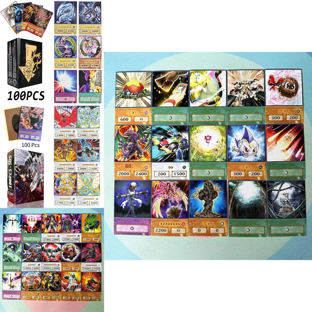 Набор самодельных карт Yu-gi-oh Потрясающий Белоглазый Дракон Темный Маг 100 карт