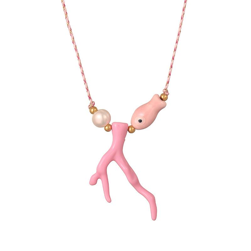 Asu Bohemia Animal Fish Star Shape Pendant Titanium Steel Beads Woven Rope Necklace for Women China