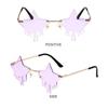 Cosplay Glasses Star Shape Rimless Sunglasses Pentagram Glasses Pentagram Droplet Shape Sun Glasses