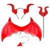 3Pcs/Set Bat Wings with Tail Halloween Cosplay Props Funny Demon Wings Set  Role Play