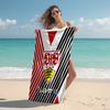 Personalized customized proof beach towel with VfB Stuttgart pattern - soft, absorbent,quick-drying,perfect swimming,camping&bathing