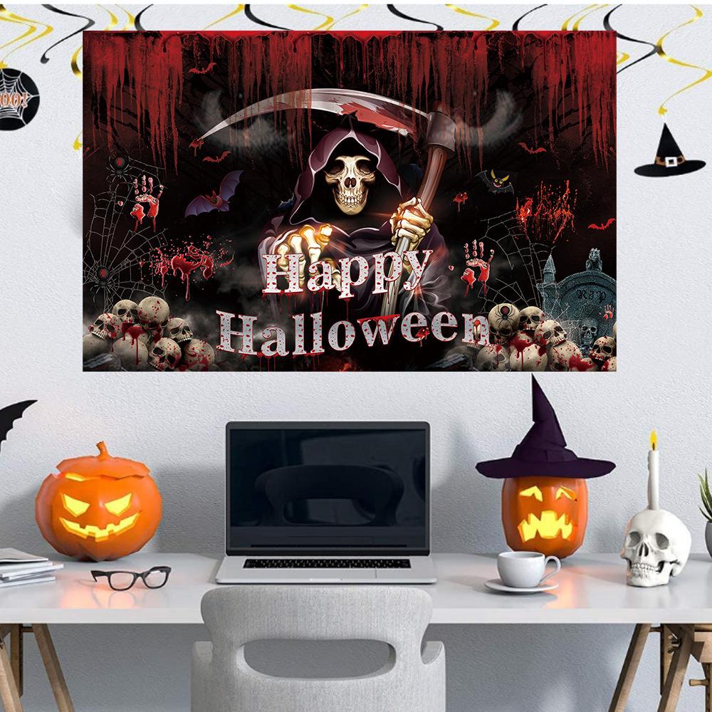5/3/1Pcs Halloween Horror Atmosphere Vampire Banner Halloween Party Background Horror Theme Banner Photo Photography Props