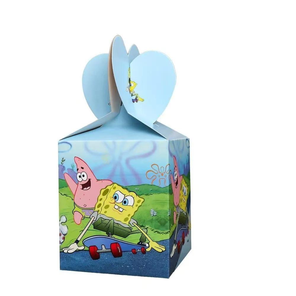 Cartoon SpongeBob Birthday Party Themed Disposable Tableware Balloon Set party Hat Mask Napkin Horn Banner Backdrop Baby Shower