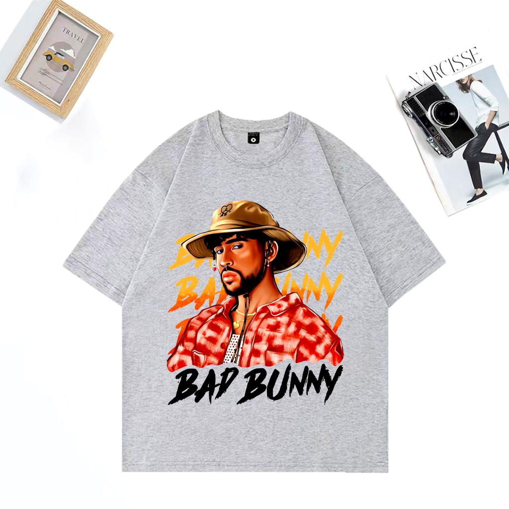 Hot Sale Bad Bunny Graphics T Shirt Men Women Summer Vintage High Quality T-shirt Cotton Unisex Short Sleeve Hip Hop T-shirts