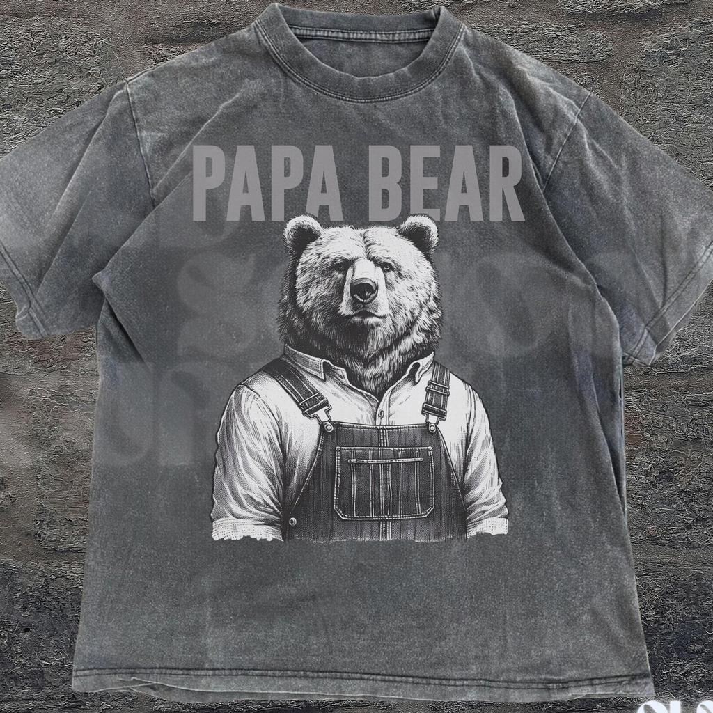 Papa Bear 90s Vintage Style Tshirt, Retro Y2k Dad Graphic Shirt, Unisex Shirt, Graphic Retro Vintage Shirt,Bear Lover, Gift for Grandpa Tee