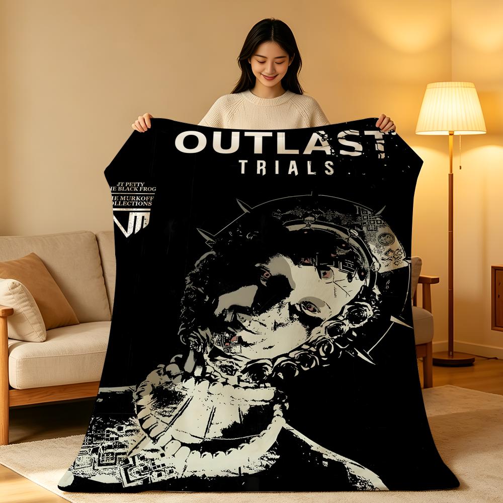 Game T-The O-Outlast T-Trials Throw hot High-Density Short Plush Blanket Soft Skin-Friendly for Sofa Nap Air-Conditioned Room