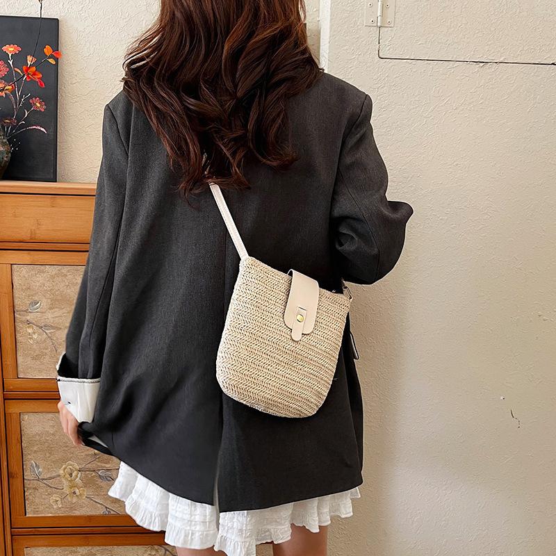 Женские сумки-мессенджеры Плетеные летние сумки с верхней ручкой Ручной работы Модные Праздничные Повседневные Простые Сумки-седла Женская соломенная сумка CLE