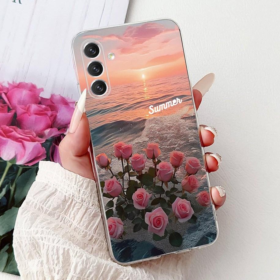 Чехол для Samsung Galaxy A24 4G SM-A245F Чехол Модный Цветочный Мраморный Мягкий Силиконовый Чехлы для Телефона Для Samsung A14 A34 A54 5G Fundas
