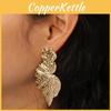 Leaf Metal Earrings With Gold Coating And Bold Design For Gift Wedding And