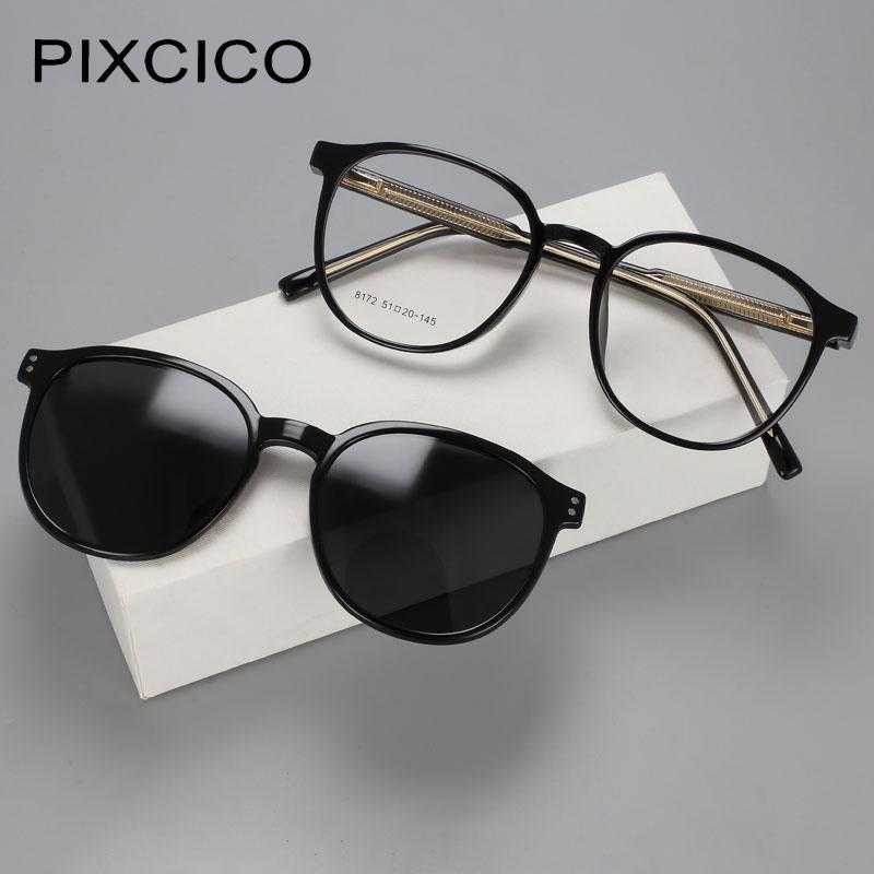 R56531 Круглые поляризационные очки для чтения «Кошачий глаз» +1.00 +2.00 +3.00 Женские Магнитный зажим Модные очки для пресбиопии