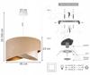 CEILING HANGING LAMP, SLANT LAMPSHADE, LEAVES, 45 cm
