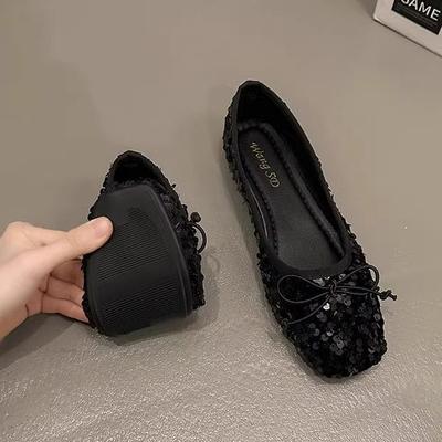 2024 весна и лето Интернет знаменитости мягкие подошвы не устают ноги мелкий рот фея стиль одиночные туфли маленькие люди показывают высокие плоские туфли wom