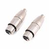 Topiky 2Pcs/Pack 3-Pin XLR Female Jack To RCA Female Audio Mic Microphone Connector Adapter for Connecting XLR Audio Cables