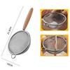 Wooden Handle Stainless Steel Small Colander Fine Mesh Oil Strainer Multi-Function Filter Mesh Flour Sifter Kitchen Baking Tools