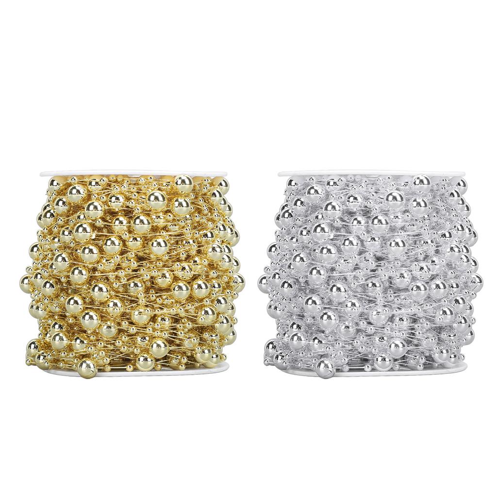 1 рулон жемчужных бусин, цепочка из искусственного жемчуга, отделочная нить для цветочного венка, свадебного букета, вечеринки