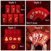 5/6/8pcs Traditional Red Packet Cartoon Luck Pocket New Year Blessing Red Envelope  Gift