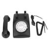 Retro Corded Telephone Rotating Dialing Support Redial Mechanical Ringtone Vintage Desktop Phone with Speaker Black