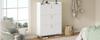 Shoe Cabinet with 3 Flaps, Narrow Shoe Rack, with 6 Compartments, White, Adjustable, Anti-Tip Device for Entrance Area, 80*23.5*123.5cm