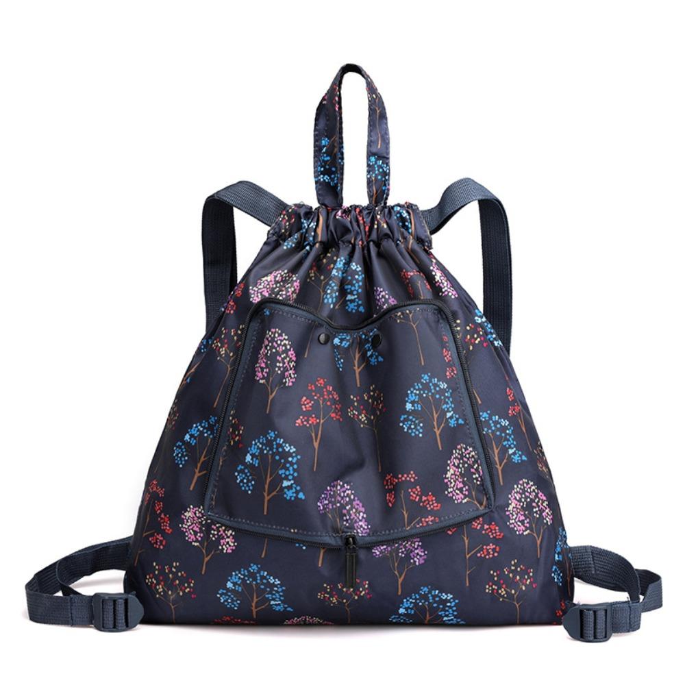 Lightweight Drawstring Bag Multifunctional Folded Backpack Portable Shopping Bag Camping