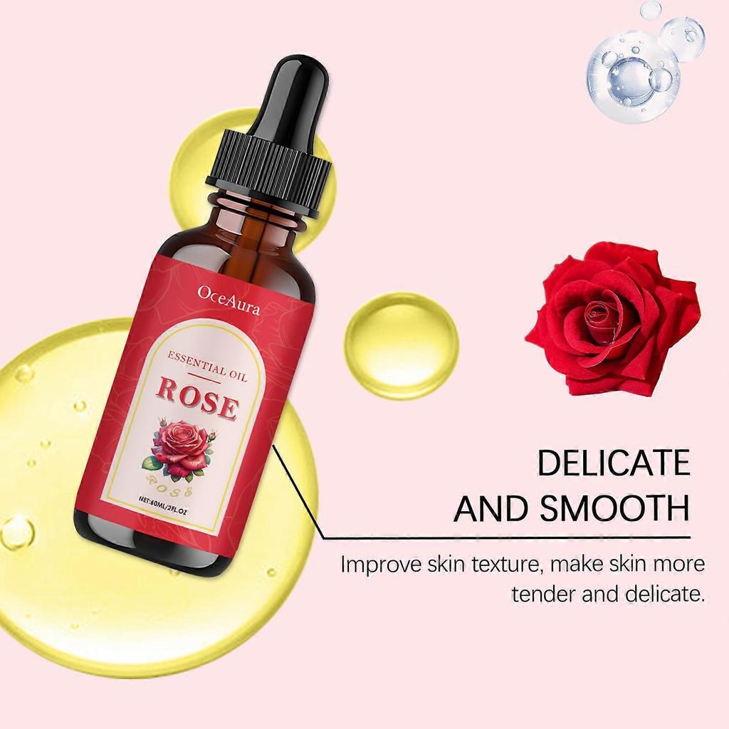Rose moisturizing essential oil deeply nourishes and hydrates skin, improves dryness, and moisturizes 60ml