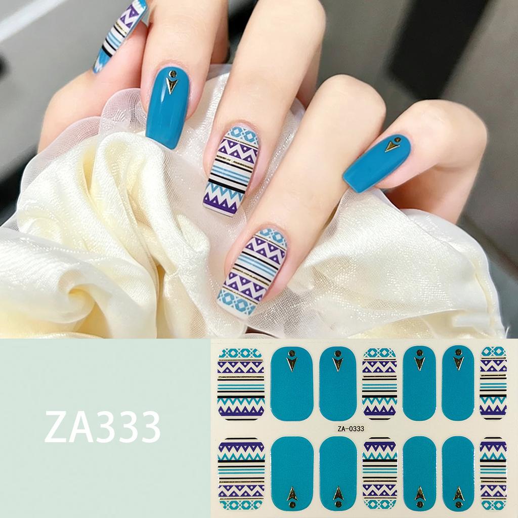 ZA Skin Brightening Waterproof No-Cure Full Cover Gel Nail Wraps, Luxury Minimalist Nail Stickers, Nail Patch Films
