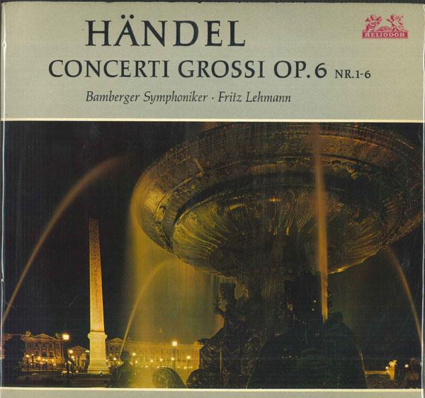 LP Record FRITZ LEHMANN BAMBERGER SYMPHONIKE Handel Concerti Grossi Op6 Nr16 8973233 HELIODOR Germany Classical Used