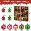 42Pcs Christmas Ball Decorations Colorful Electroplated Round Ball Xmas Tree Hanging Ornaments Home Party New Year Gift Navidad
