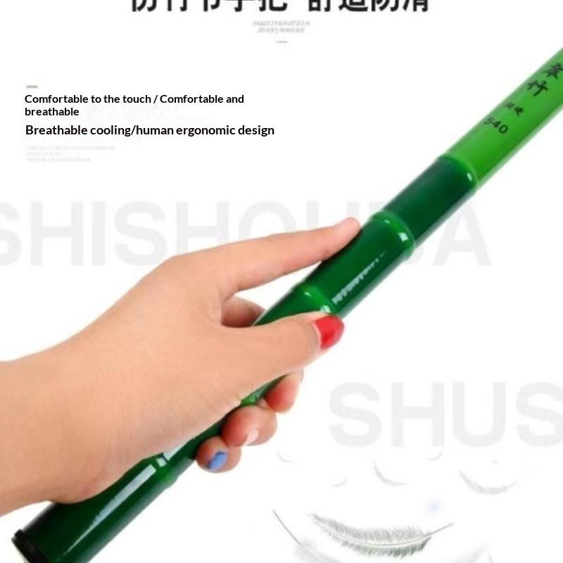 Telescopic Fishing Rod Bamboo Pattern Light Weight High Toughness Anti Corrosion for Sea Freshwater Dual Use