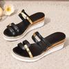 Women's Colorblock Trendy Sandals, Slip On Casual Summer Beach Slides, Non-slip Wedge Slides