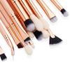 Набор профессиональных кистей для макияжа, 15 шт (Peach Puff/Rose Gold)