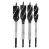 4Pcs Auger Bits Wood Cutting Hole Saw Reaming Twist Drill FourBlade Hex Shank 1825mm
